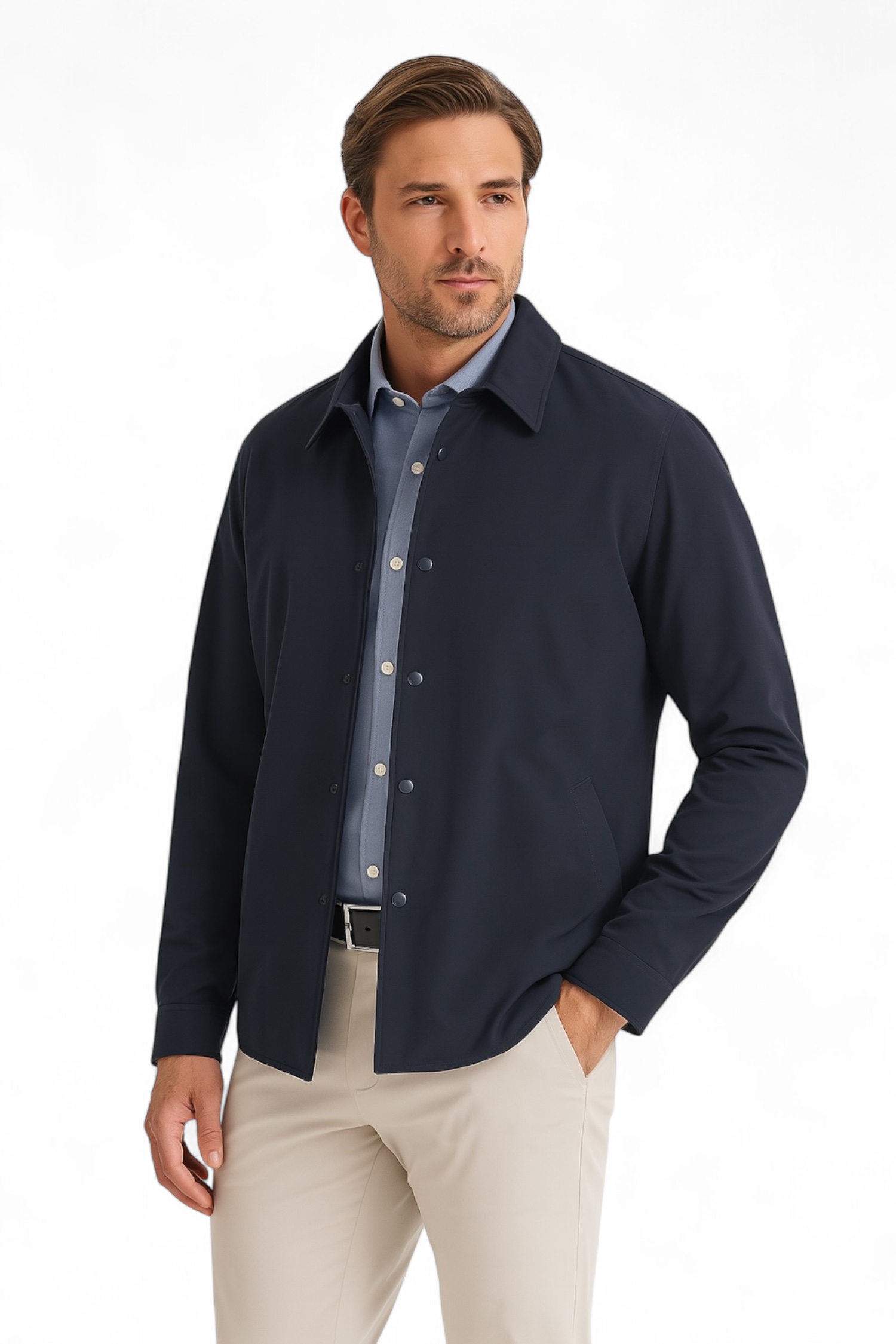 The Revolutionary Navy Men’s Shirt Jacket | Soft Shell & Advanced Insulation