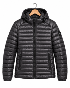 ADVID-JACKET103 NYLON POLY FILLED JACKET ZIPPER FULL SLEEVES (ATTACHED HOOD)