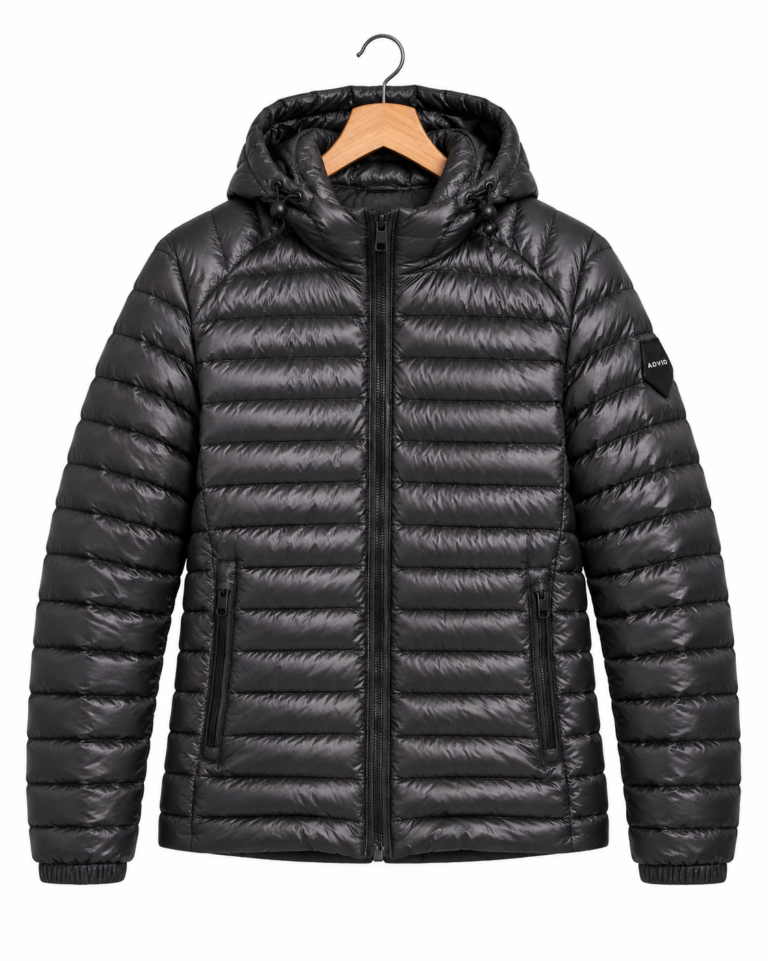 ADVID-JACKET103 NYLON POLY FILLED JACKET ZIPPER FULL SLEEVES (ATTACHED HOOD)